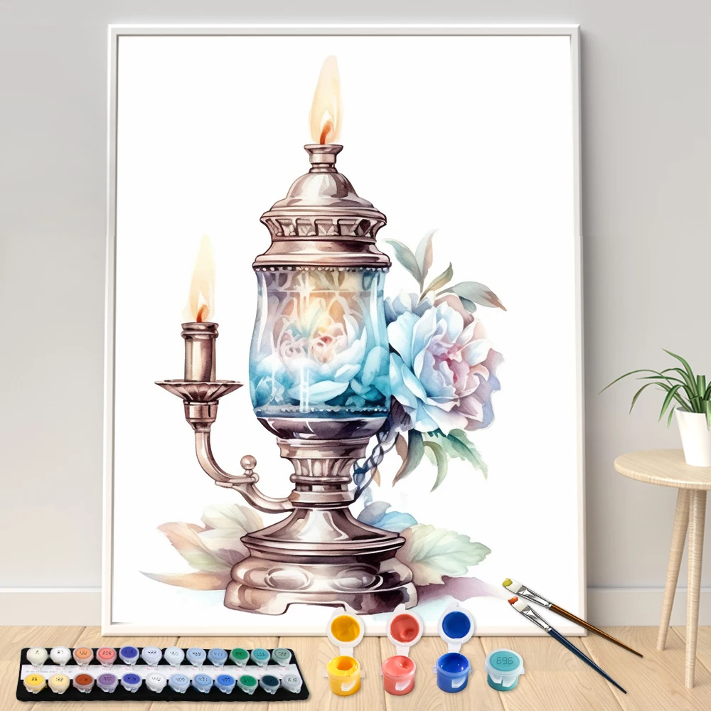 Oil Painting by Numbers Kit DIY Acrylic Artwork Hand Paint Retro