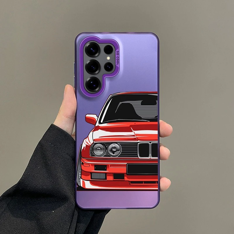Vibrant Silver Phone Case with Japan JDM Sports Car Art Design