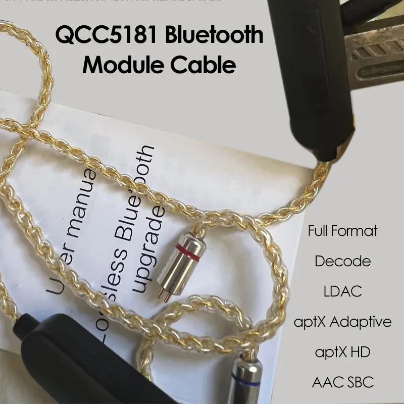 QCC5181 LDAC Wireless Module N5005 Bluetooth5.4 Earphone Upgrade Cable 20mS LE-Audio 2nd Gen Game Headset Cord Mic aptX Lossless