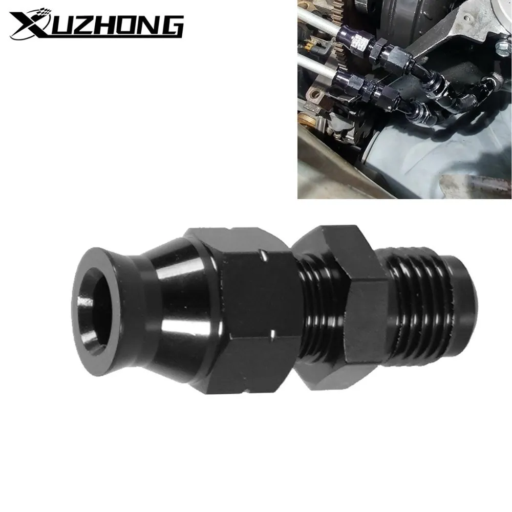 

High Quality AN6 Fuel Hardline Tube Fitting Male Flare to 5/16" or 3/8" Connector Adapter Aluminum Alloy Fuel System Black
