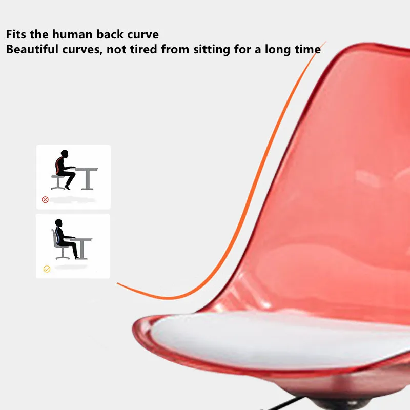 Description Picture 4 of itemModern Acrylic Shell Lounge Lift Chair Simple Home Back Stool Nordic Negotiation Business Chair Transparent Plastic Stool