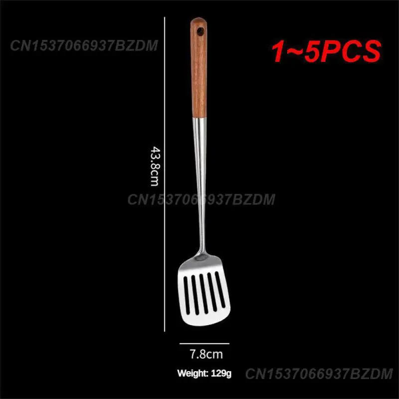 

1~5PCS Colander Convenient And Fast Save Time Spatula Stainless Steel Wooden Handle Extended Spoon Cooking Utensils