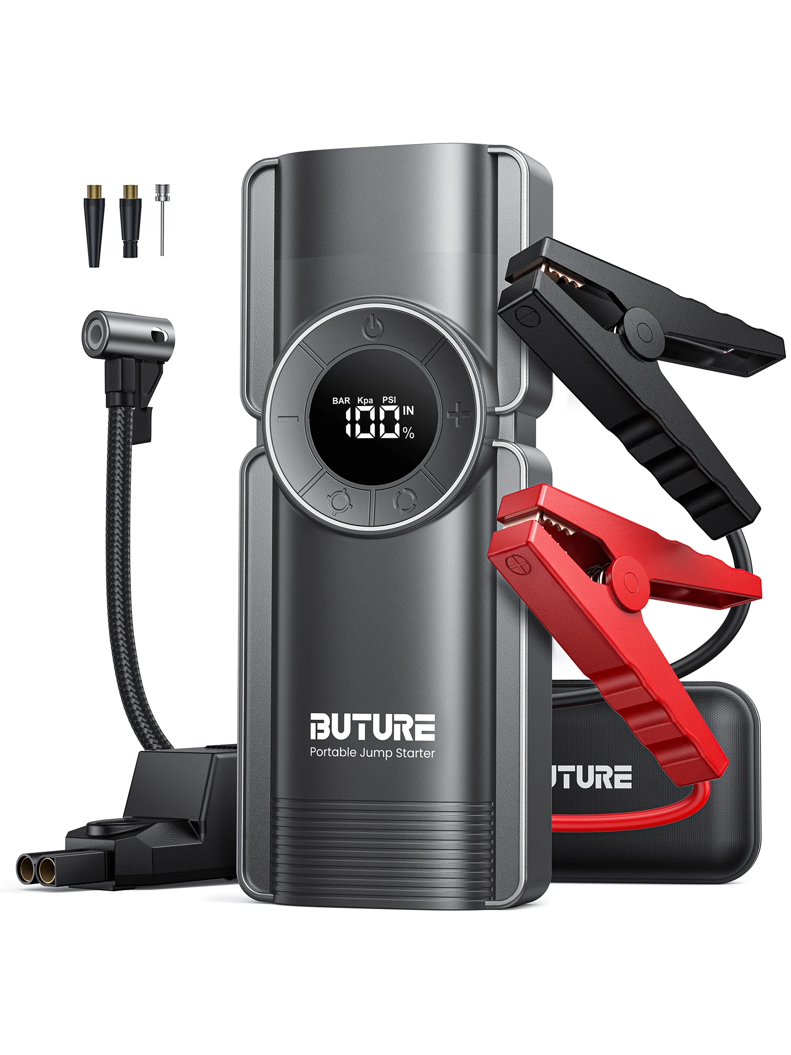 Buture 4 In1 Jump Starter 20000mAh Power Bank 150PSI Pump Air Compressor 2500A Emergency Battery Boost 15V Digital Tire Inflator car jump starter jump starter