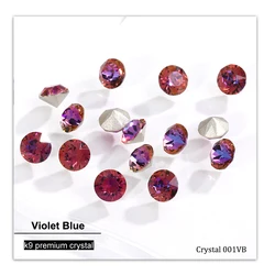 Sparkling Multi-Size Rhinestone Crystal Gems for DIY Jewelry and Nail Art Decoration (Violet Blue)
