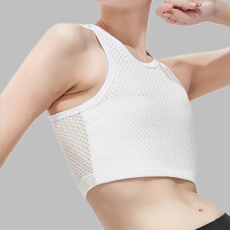 Aushöhlen atmungsaktive Brust binder Frauen Lesben FTM Korsett Top Sommer dünne kurze Weste Unterwäsche Les Tank Top Shaper Bustier