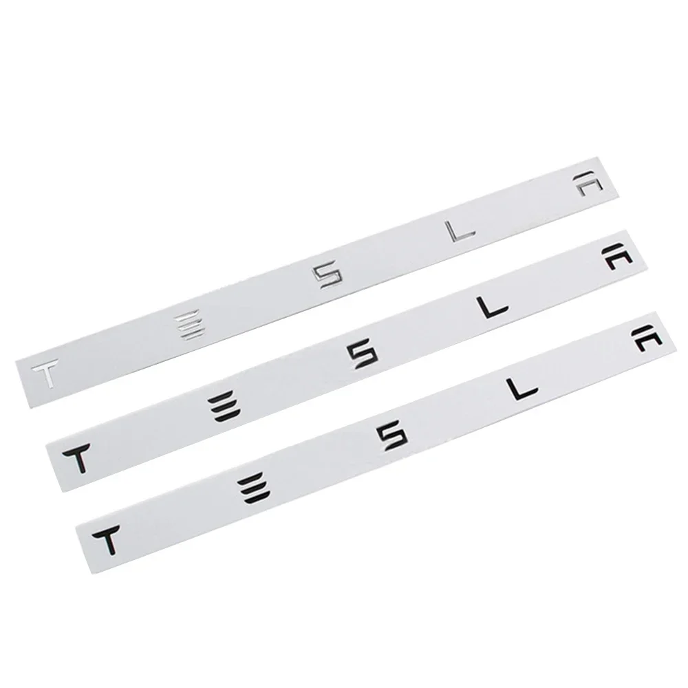 Значок для стайлинга автомобиля, 3D наклейка с надписью TESLA, наклейка с эмблемой на крышку багажника, 3 цвета на выбор для модели TESLA 3, модели S, Model X Значок для стайлинга автомобиля, 3D наклейка с надписью TESLA, наклейка с эмблемой на крышку багажника, 3 цвета на выбор для модели TESLA 3, модели S, Model X