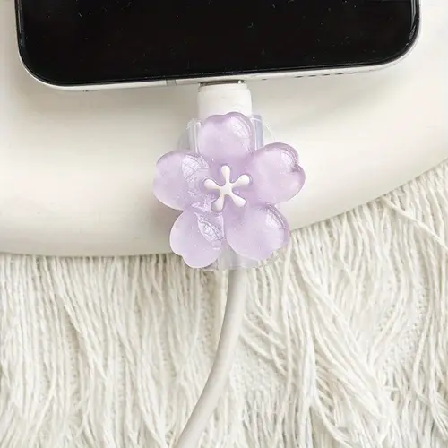 2pcs Cherry Blossom Cable Protector Cord Saver Sleeve Data Line Protection Kit For iPhone/Type-C Charging Interface - Image 6