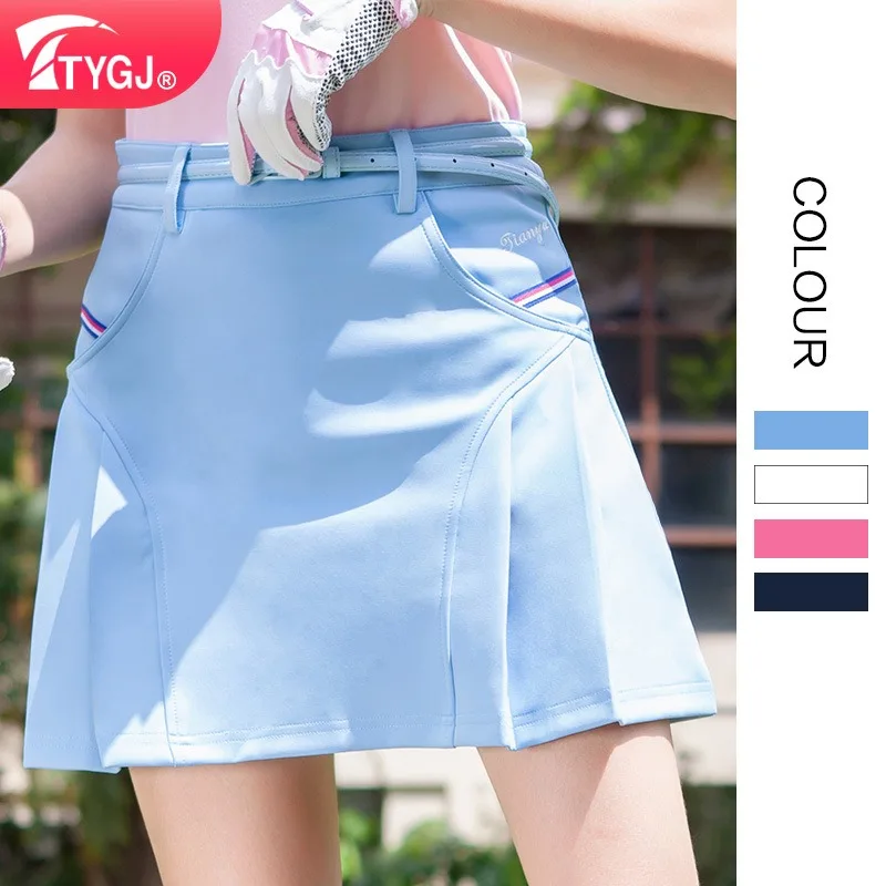 TTYGJ Golf Women's Skirt Sports Anti Glare Fashionable Casual Versatile Tennis Running Quick Drying Skirt