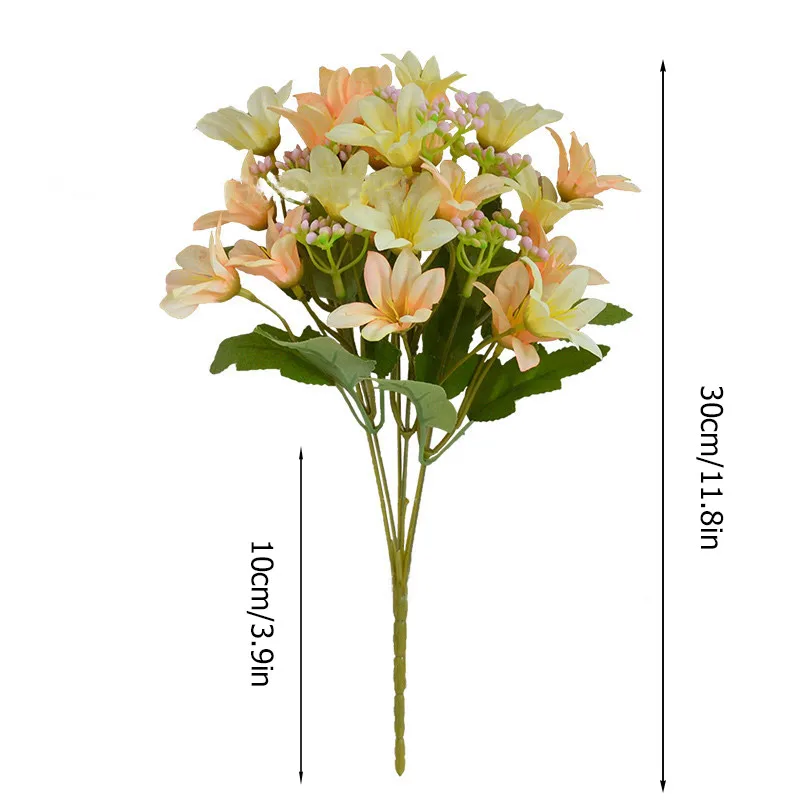 18 Heads Lily Artificial Flowers Wedding Bride Bouquet Home Living Room Decor Romantic Wedding Silk Fake Flower Gift