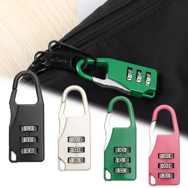 3 Digit Combination Password Luggage Lock Mini Zipper Lock - China