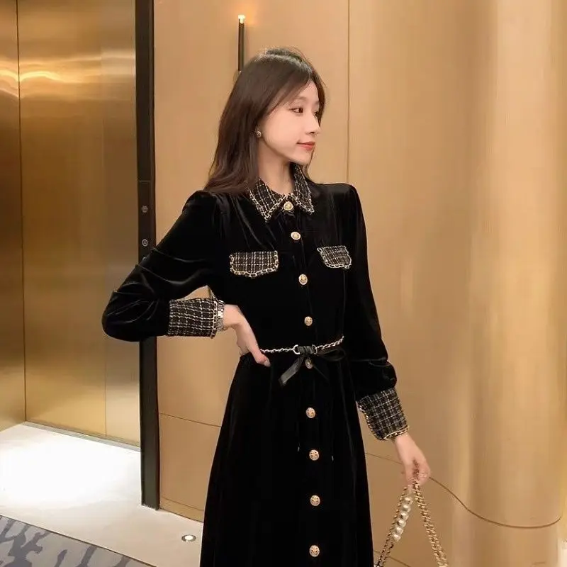 slim fit dress slacks Vintage Chanel Velvet Ruffle Dress – Recess main image 1