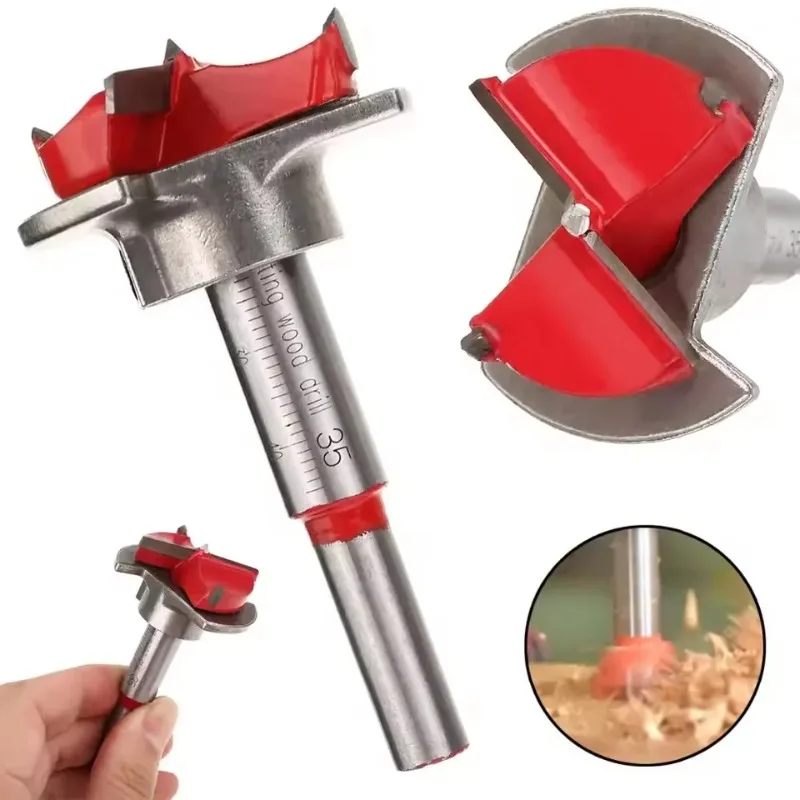 35mm Adjustable Door Cup Hinge Locator Woodworking Installation Tool with Drill Bit