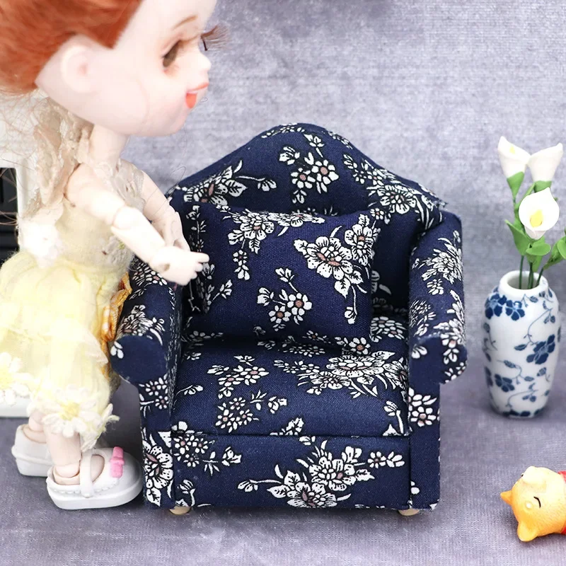 1:12 Miniature Dollhouse Mini Cute Sofa or Pillows for Dolls Kids Simulation Dollhouse Furniture Toy Gift Dollhouse Accessories 3