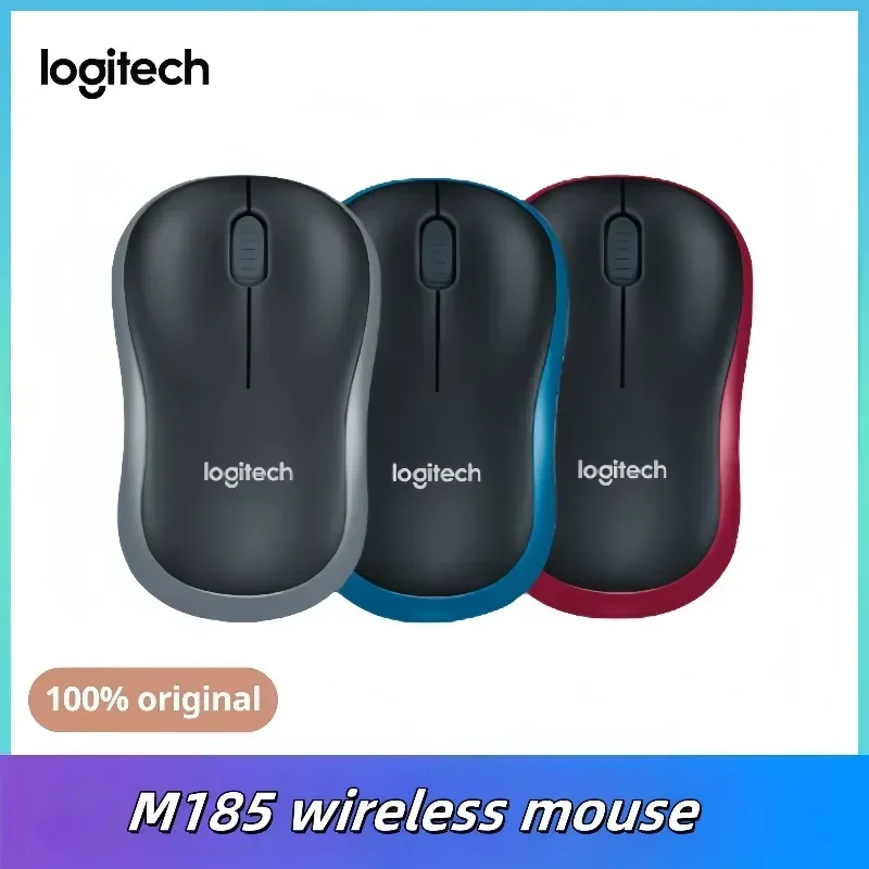 Logitech M185 Wireless Mouse 2.4Ghz USB 1000DPI USB Receiver Mute Optical Navigation for Mac Os Chrome Window 10/8/7