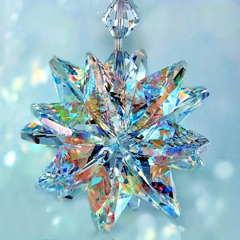 Crystal Snow trap Stained Glass Car Suspension Decoration Home Decoration Accessories 1pc