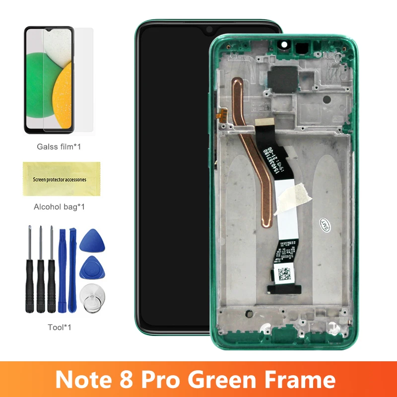 Écran LCD + Vitre Tactile Pour Xiaomi Redmi Note 8 Pro – Vert (Neuf, Pièce Détachée)