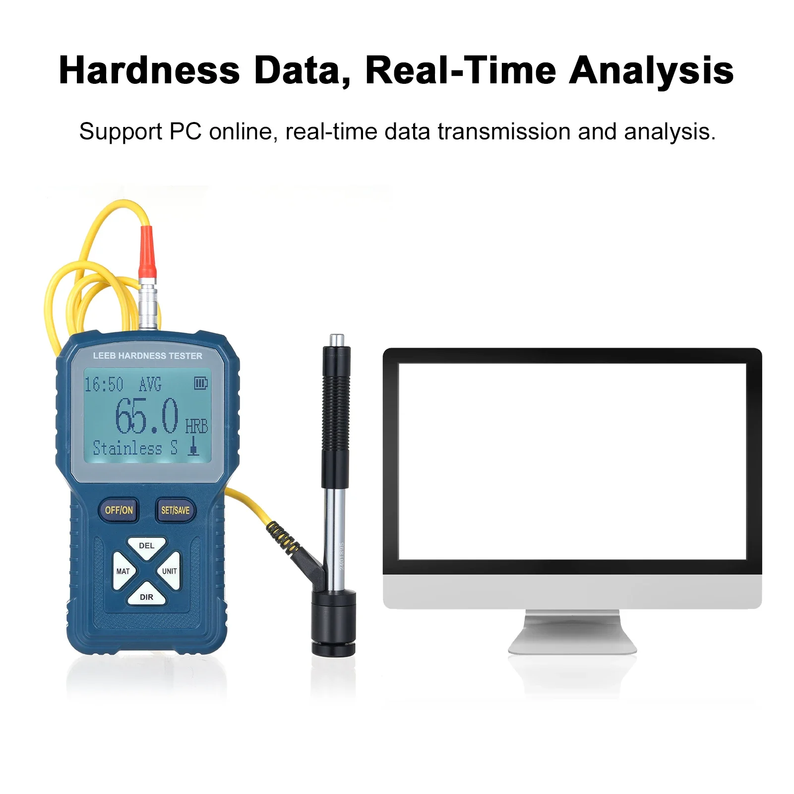 Portable Rebound Leeb Hardness Tester Meter Digital Durometer with D Type Impact