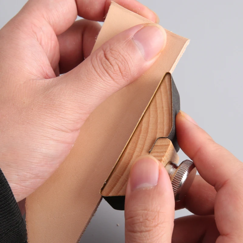 Handmade Leather DIY Leather Craft Edge Treatment Polish Sand Paper Clip Wood Screw Hand Edge Banding Tool