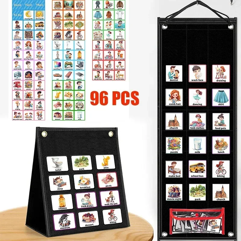 3-6 가지 습관 조각용 게임 일정 홈, 좋은 어린이 년 차트, 훈련 일상 비주얼, 올드 몬테소리 96 카드, 새로운 데일리