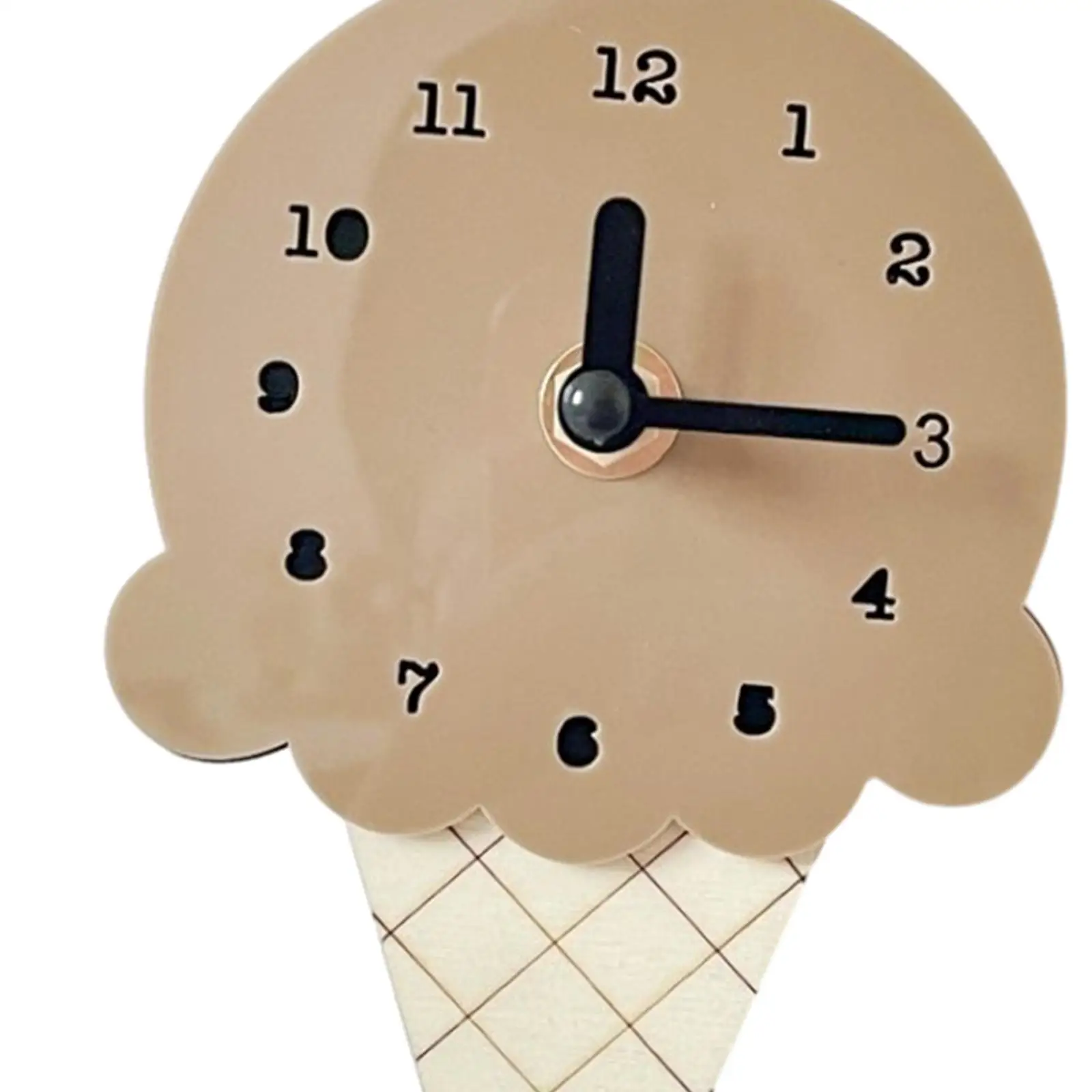 Wall Clock Ice Cream Shape Hanging Clock Household Decoration, Bedroom Clock,