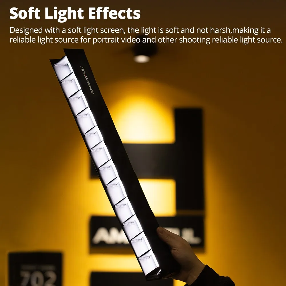 AMBITFUL A2 PRO 2500K-8500K A2PRO RGB Tube Light Full Color LED Video Stick Light with Built-in Lithium Battery Control by APP 4
