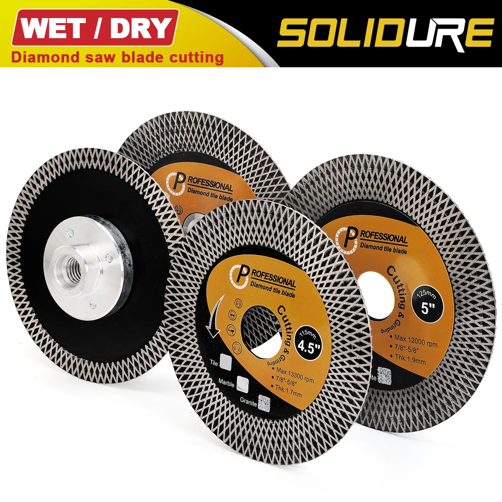 Disco Da Taglio In Ceramica Super Gres Porcellanato Con Lama Diamantata Turbo Da 115-125Mm Per Il Taglio E La Molatura Di Piastrelle Di Marmo Di Grani