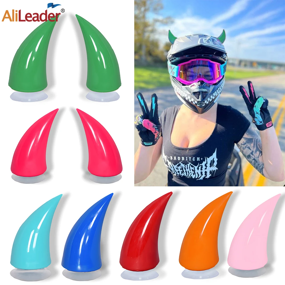 

2Pcs Large Colorful Motorcycle Helmet Devil Horns Decor Devil Horns For Motorbike Bicycle Styling Decoration Helmet Accessories