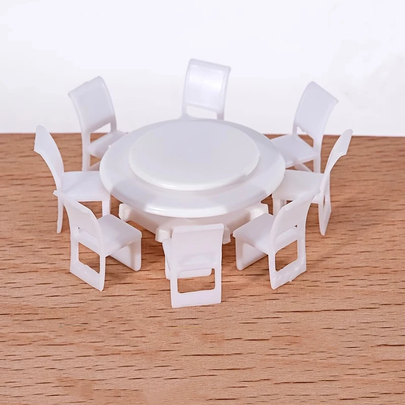 1/25 1/50 1/75 1/100 Scale Furniture for Model Building Layout Dollhouse Table Chair Miniature Accessories Plastic Model Craft 3