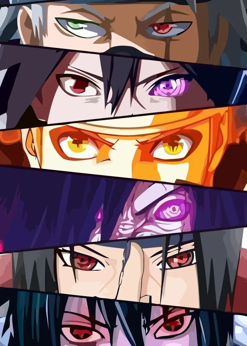 Naruto Ultimate Eye Collection β Iconic Sharingan & Rinnegan Art Print 7
