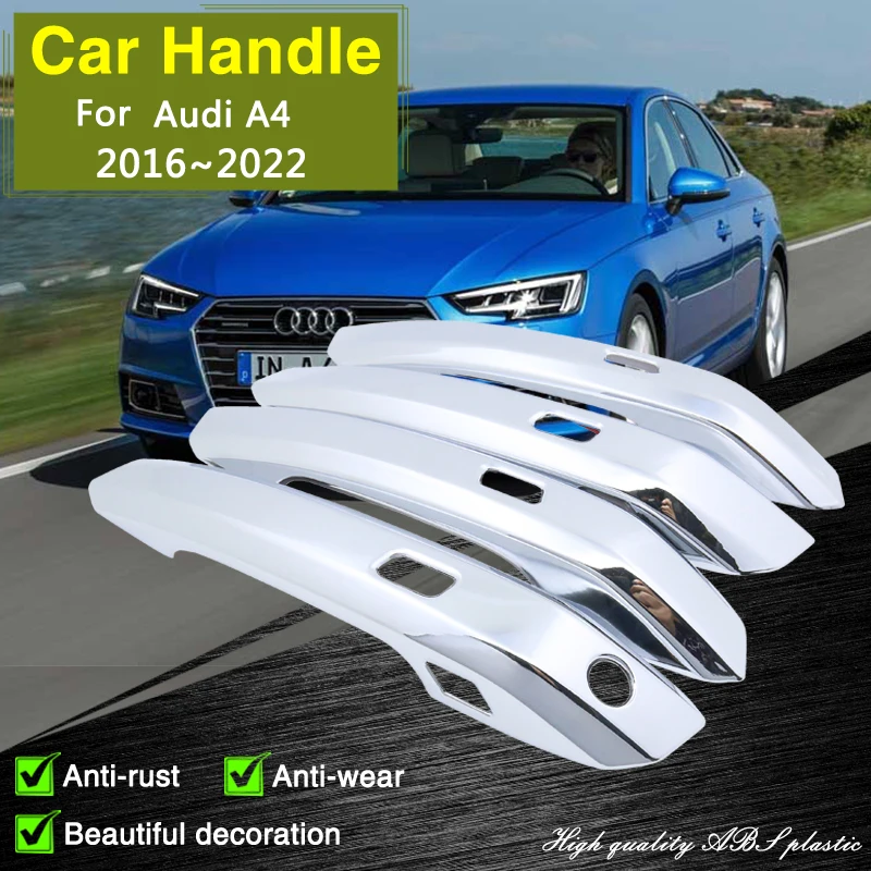 For Audi A4 A5 Q5 B9 F5 FY Chrome Door Handle Trims Cover Strips