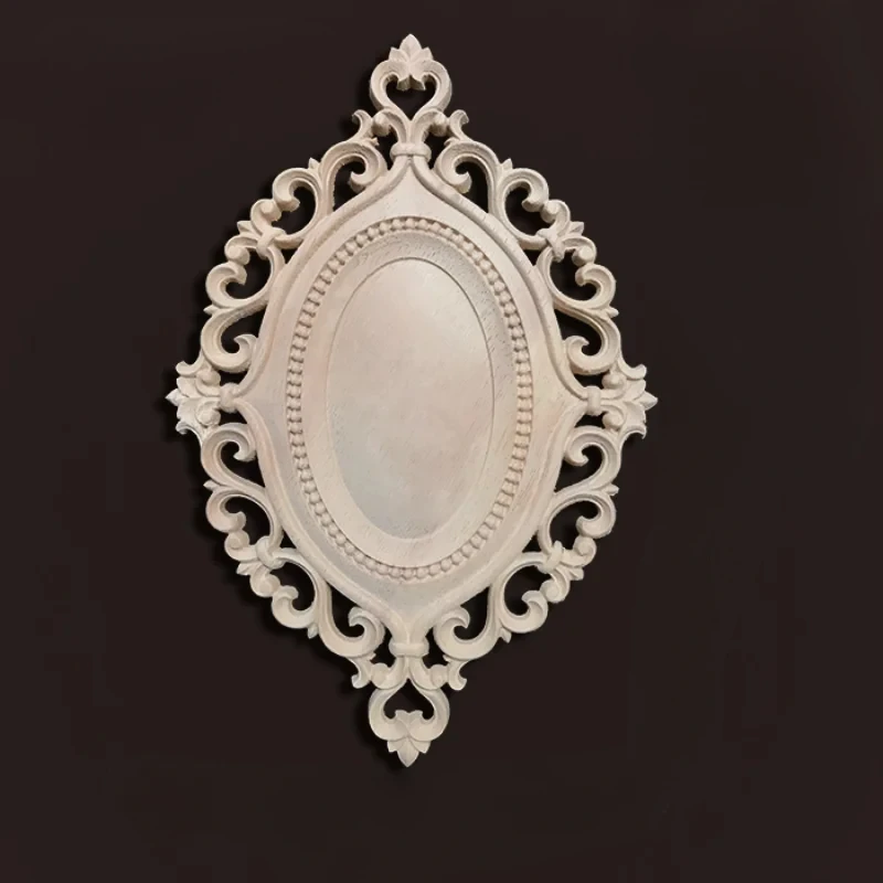 1PC Dongyang Wood Carving Oval Door Decal Decoration European Style Door Center Furniture Wardrobe Decal  Office Decoration 2
