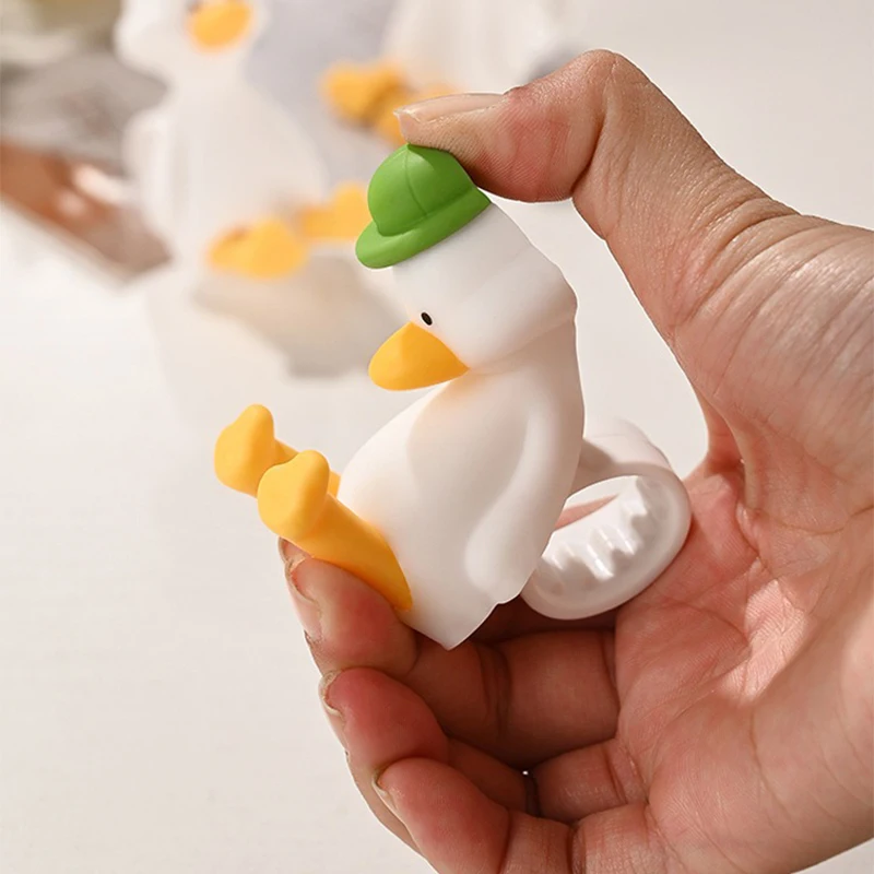 Creative Silicone Duck Anti-collision Door Stopper 3D Cute Bear Rabbit Door Handle Protective Cover Bedroom Home Stopper