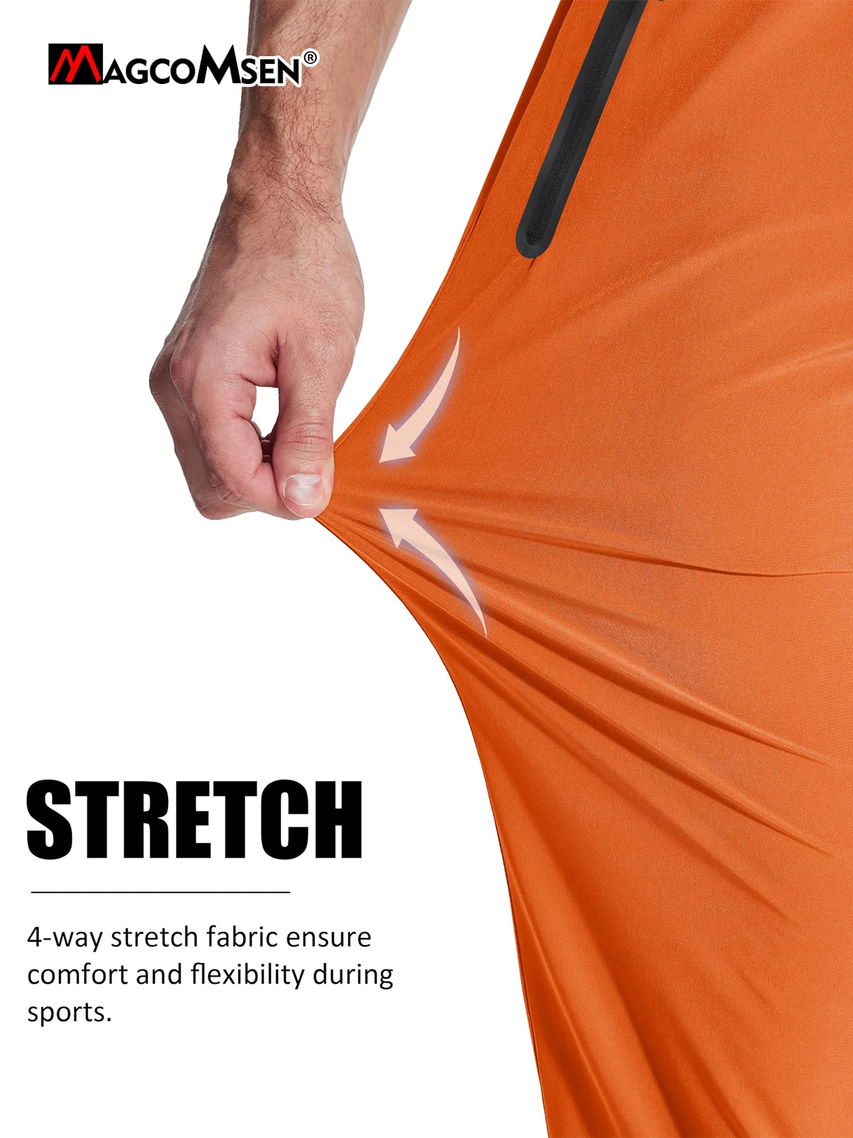 MAGCOMSEN Men's Casual Trousers Quick Dry Waterproof Stretch Work Pants with Zip Pockets Spring Summer Sweatpants