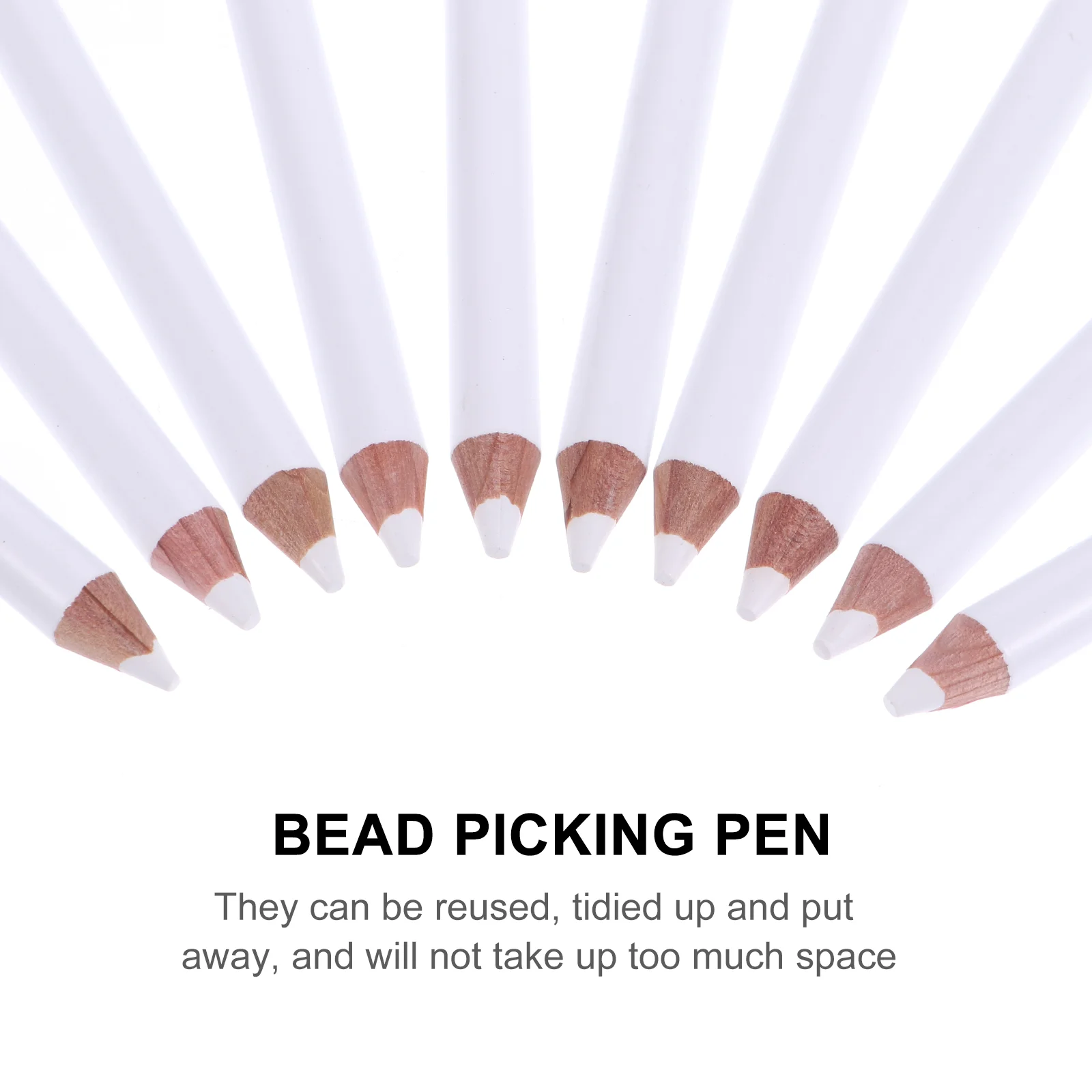 30 Pcs Crayon Absorb White Pencil Nail Gems 2- In- 1 Whitening Pencils Wooden Picking Tool 5