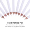 30 Pcs Crayon Absorb White Pencil Nail Gems 2- In- 1 Whitening Pencils Wooden Picking Tool 5