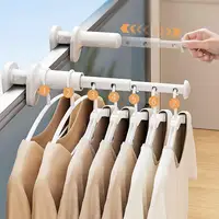 1Pcs Travel Clothes Hanger Portable Window Frame Hanging Drying Rack For Indoor Wall Mounted Space Saving Clothes Hanger 1