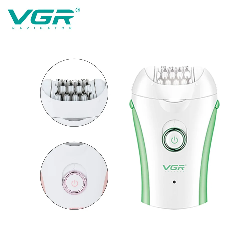 VGR Rechargeable Women Electric Female Epilator Face Removal Machine For Facial Legs Body Bikini Hair Remover_voghion.com
