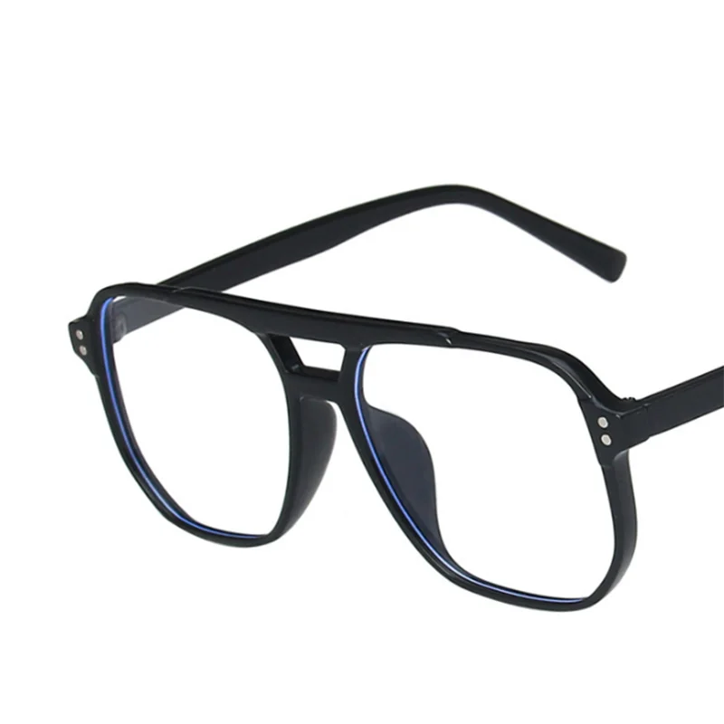 Large Frame Double Girder Clear Lens Glasses Big Simple Myopia Nerd Spectacles Degree -0.5 -1.0 -2.0 -3.0 -4.0 to -6.0 2