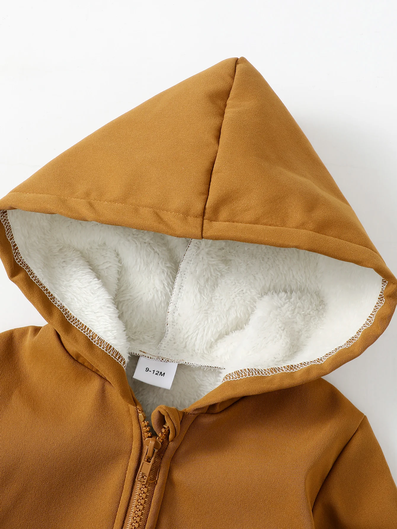 Kids Boy Clothes Solid Color Hooded Zipper Warm Overcoat Winter with Pockets Fashion Daily Wear for Children Boy 1-5 Years