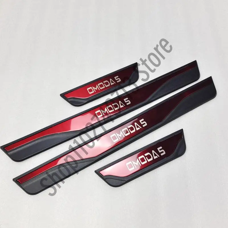 Car Door Sill Cover Accessories For CHERY OMODA 5 2021 2022 2023 Auto Stainless Steel Scuff