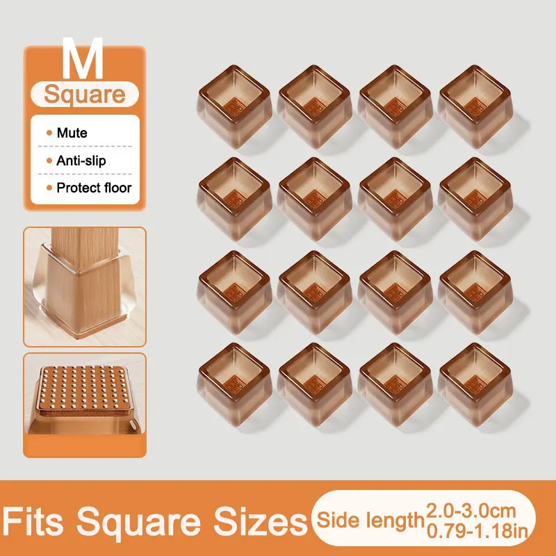 Silicone Furniture Leg Protectors with Felt Pads - Floor-Safe Chair and Table Foot Covers (24/4 Pack)