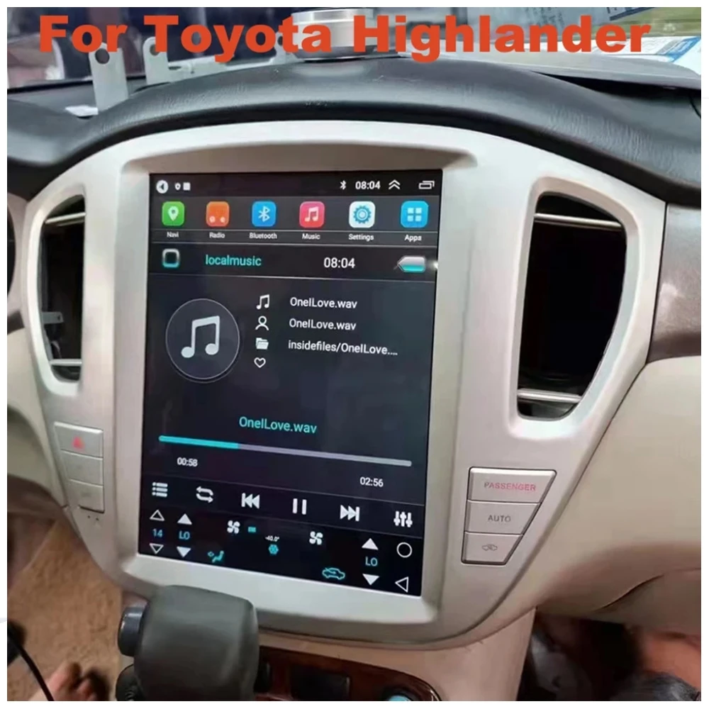 

128G Tesla Screen For Toyota Highlander Kluger 2001 - 2007 Android Car Multimedio Player GPS Navigation Head Unit Carplay 12.1"