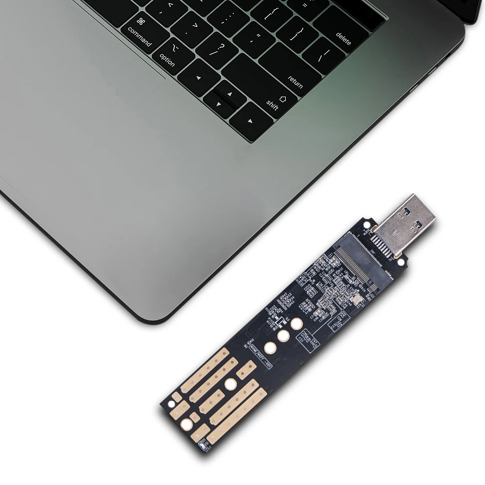 JMS581DL 칩 듀얼 프로토콜 SSD 인클로저, PCIe AHCI M.2 SATA NVME SSD 어댑터 지지대, 2230 2242 2260 2280 SSD용