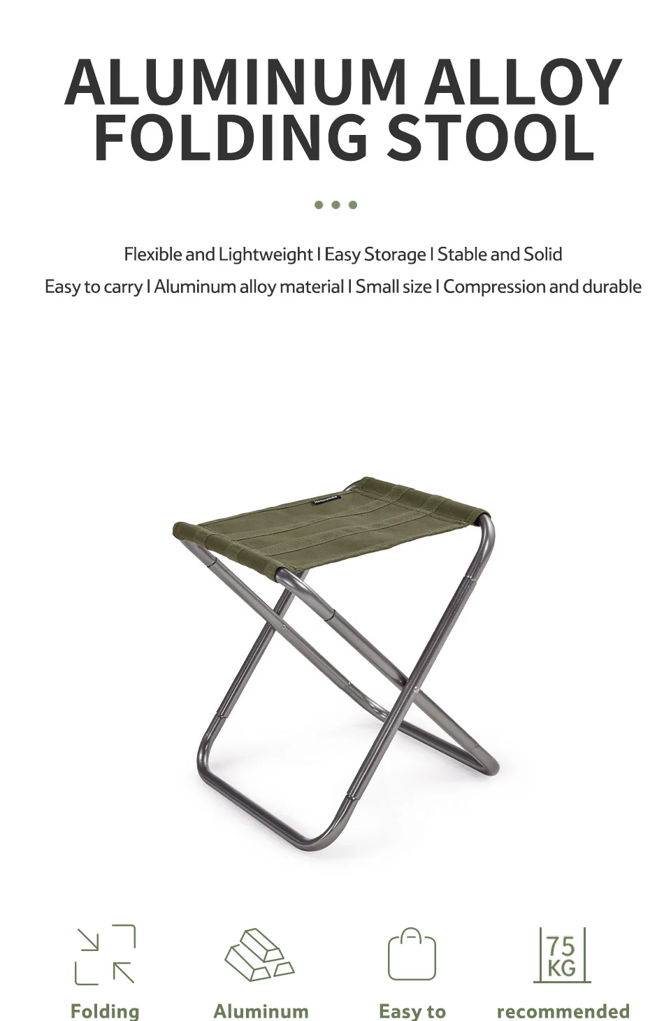 Description Picture 3 of itemNaturehike Mini Storage Fishing Chair Ultralight Aluminium Alloy Folding Fishing Stool Portable Outdoor Camping Chair