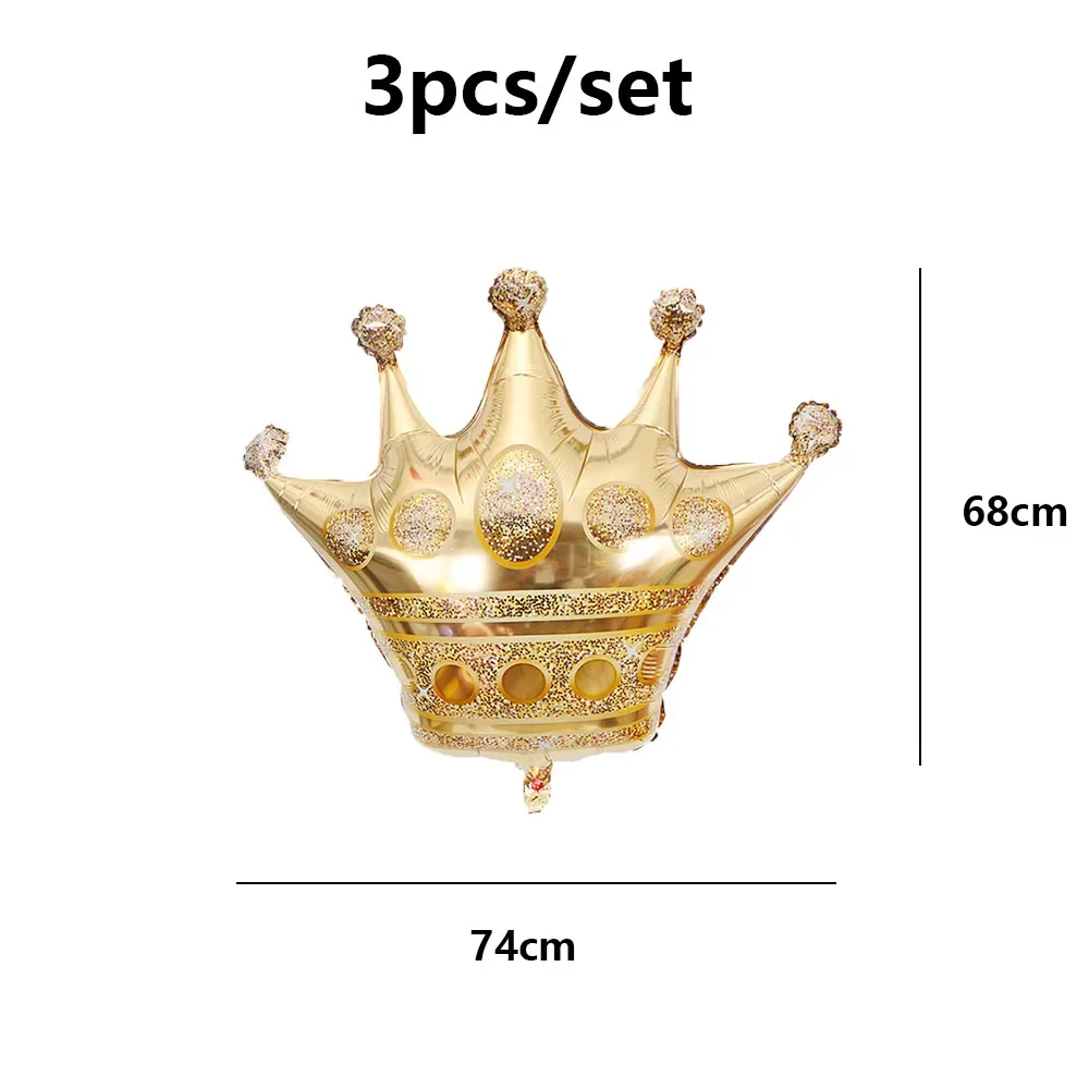 Anniversary Balloons Decoration Gold Crown Foil Balloon Set of 3 Crown balloon for birthday party