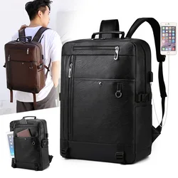USB Bussiness Bagpack PU Work Fashion Men Schoolbag Loptop Travel Sports Bag 15.6 inch Outdoor Hiking Large Capacity xa206wd