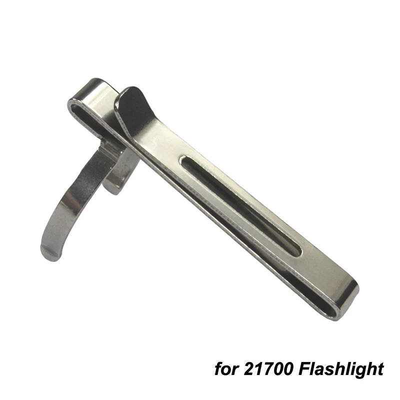 Pocket clip 54mm (L) x 23mm (D) Stainless Steel 21700 Flashlight