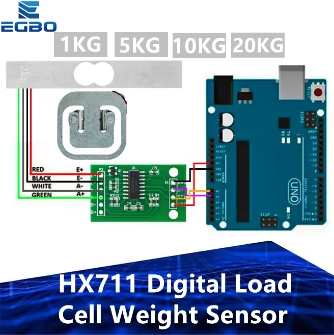 Portable Electronic Kitchen Scale with Digital Load Cell Sensors and Weighing Module