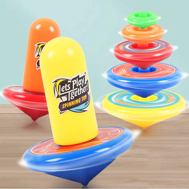 

1set Kids Mini Colored Cartoon Pine Cones Wooden Gyro Toys Children Adult Relief Stress Desktop Spinning Top Educational Game