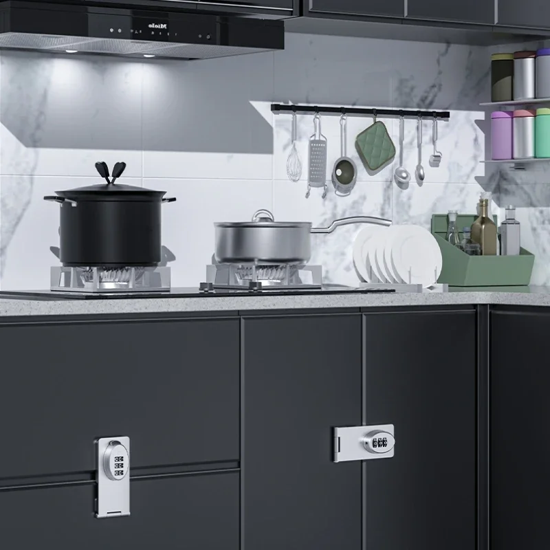 Drawer Combination Lock Home Multifunctional Child Safety Protection Lock for Drawer Cabinets Mechanical Password Locks